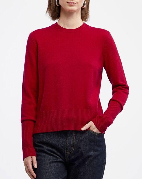 Pull en Laine & Cachemire court Via rouge