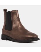 Chelsea boots en Cuir métallisé bronze