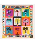 Foulard Palmier multicolore  130x130 cm