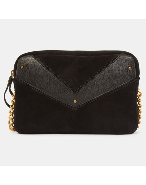 Sac bandoulière en Cuir New Tristan Trotteur noir - 14.5x21x6.5 cm