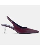 Escarpins en Cuir Spike bordeaux - Talon 6.5 cm