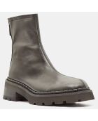 Zwarte leren laarzen van Alister met hak van 6 cm RECOCHE GL OFF