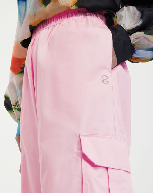 Pantalon en Coton Bio Cargo Fatuna 1796 Poplin rose