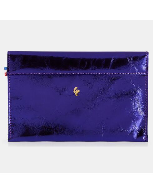 Pochette en Cuir Fred Mif chrome/violet - 11x17x1 cm