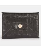 Porte-cartes en Cuir Emile Croco noir - 6x9 cm