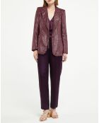 Veste Laminated Ribbed Velvet bordeaux