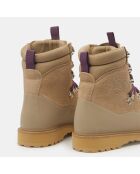 Boots en Velours de Cuir Everest beiges