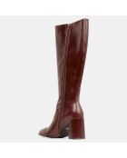 Bottes en Cuir Indie camel - Talon 8 cm