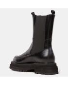 Boots en Cuir semelle épaisse noires - Talon 4.5 cm