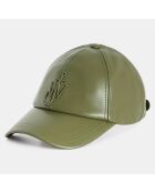 Casquette en Cuir Baseball olive