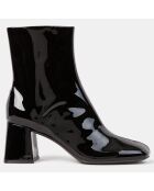 Bottines en Cuir verni noires - Talon 7 cm