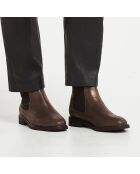 Chelsea boots en Cuir métallisé bronze