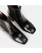 Bottines en Cuir noires - Talon 7 cm