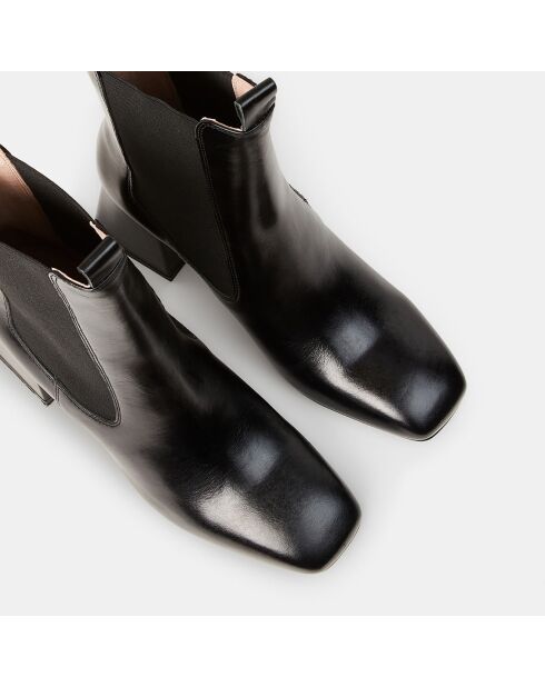 Chelsea Boots en Cuir noires - Talon 7 cm