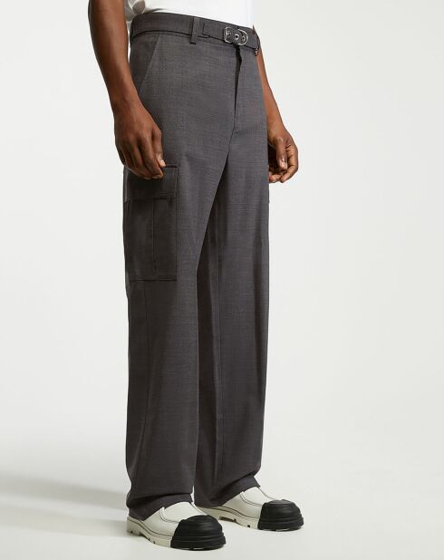 Pantalon en Laine Padlock Cargo gris