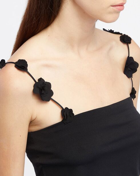 Ballata With Flowers schwarzes Top