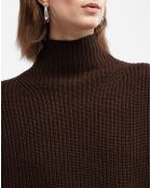 Pull en Laine & Cachemire Sydney marron foncé