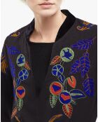 Manteau en Coton & Laine Musa Embroidery noir