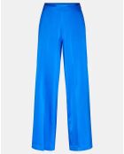 Pantalon en Soie Stretch Heavy Satin Hw bleu électique