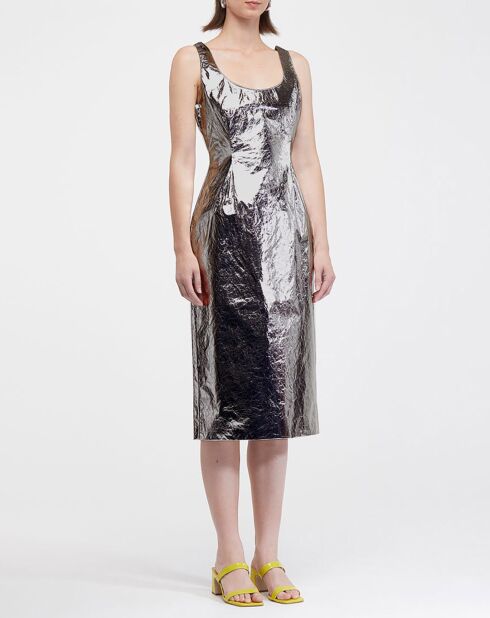 Robe Louise Crinkled Silv argentée