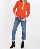 Cardigan 100% Cachemire Zacao orange