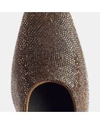 Ballerines en Cuir strass bronze