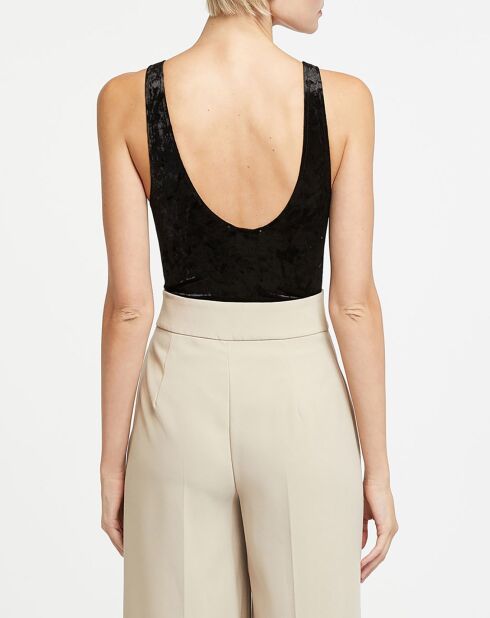 Body Moir' Stretch en Velours noir
