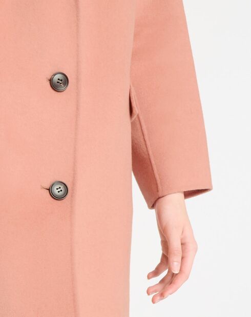 Manteau en Laine mélangée Double Fa Claudel rose clair