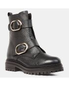 Boots en Cuir avec boucles noires