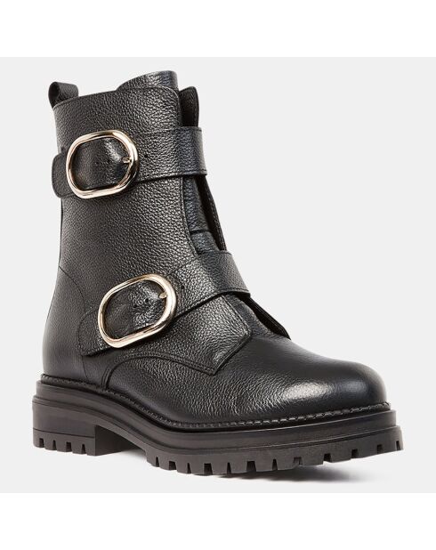 Boots en Cuir avec boucles noires