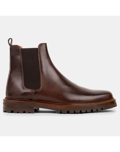 Chelsea boots en Cuir Fargo marron foncé