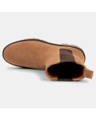 Chelsea boots en Velours de Cuir Ivy marron clair