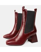 Bottines en Cuir marron - Talon 7 cm