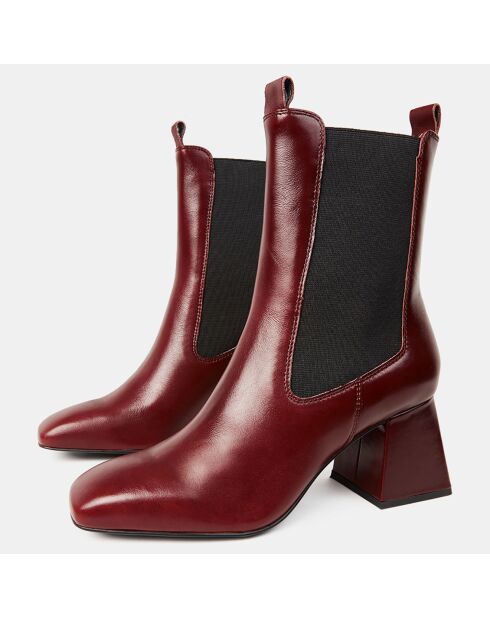 Bottines en Cuir marron - Talon 7 cm