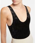 Body Moir' Stretch en Velours noir