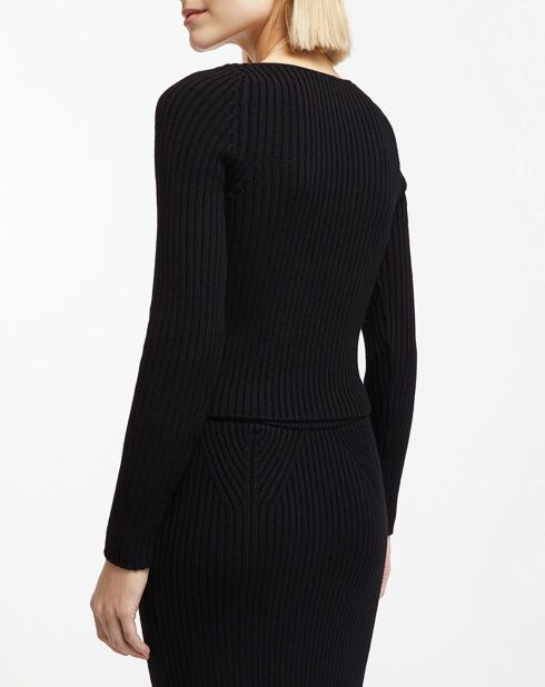 Pull en Laine mélangée Bustier noir