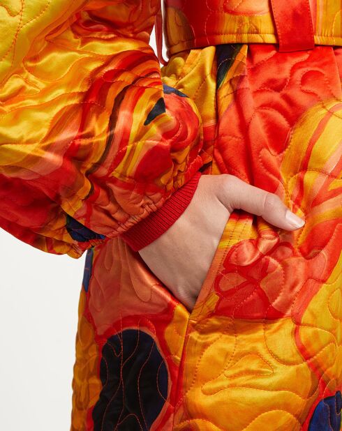 Manteau en Laine & Soie Drew orange/jaune