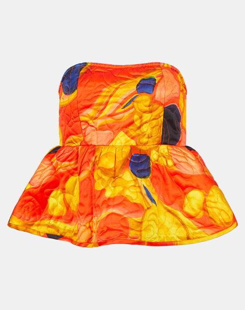 Top en Coton & Soie Emilie orange/jaune