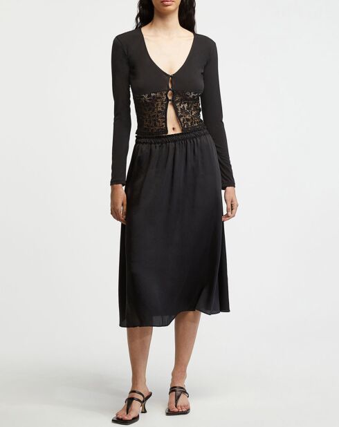Top nero Lefkada Lace