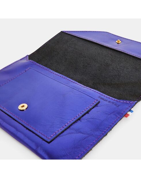 Pochette en Cuir Fred Mif chrome/violet - 11x17x1 cm