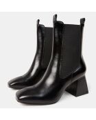 Bottines en Cuir noires - Talon 7 cm