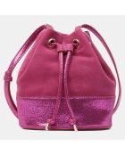 Sac seau en Velours de Cuir Mini Pia Seau fuchsia - 18.5x25x9 cm