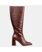 Bottes en Cuir Indie camel - Talon 8 cm