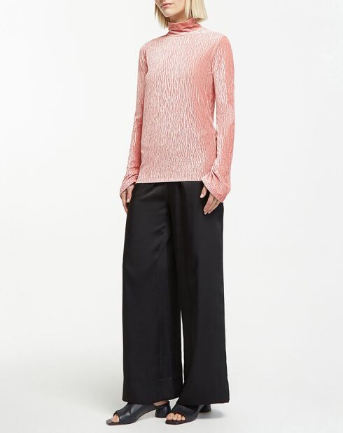 Pull Crush en Velours Turtleneck rose clair