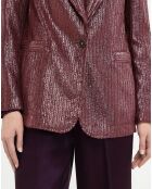 Veste Laminated Ribbed Velvet bordeaux