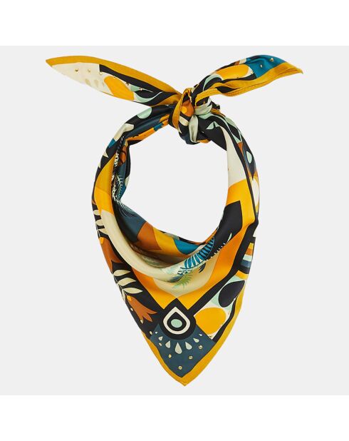 Foulard Palmier multicolore  55x55 cm