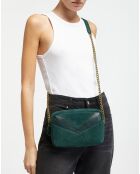 Sac bandoulière en Velours de Cuir New Tristan Trotteur vert foncé - 14.5x21x6.5 cm