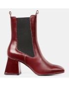 Bottines en Cuir marron - Talon 7 cm