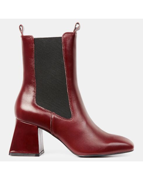 Bottines en Cuir marron - Talon 7 cm