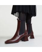 Bottines en Cuir marron - Talon 7 cm